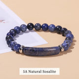 Tiger Eye & Amethyst stretch bar bracelet for comfortable daily wear, crystal fashion styling, and stacking jewelry looks.
