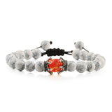 Black Lava Stone & Tiger Eye Crown Bracelet stone bracelet for energy focus, grounding rituals, and daily wrist wear.