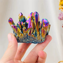 Titanium Aura Quartz Iridescent Crystal Cluster for meditation, home décor, and crystal collecting.