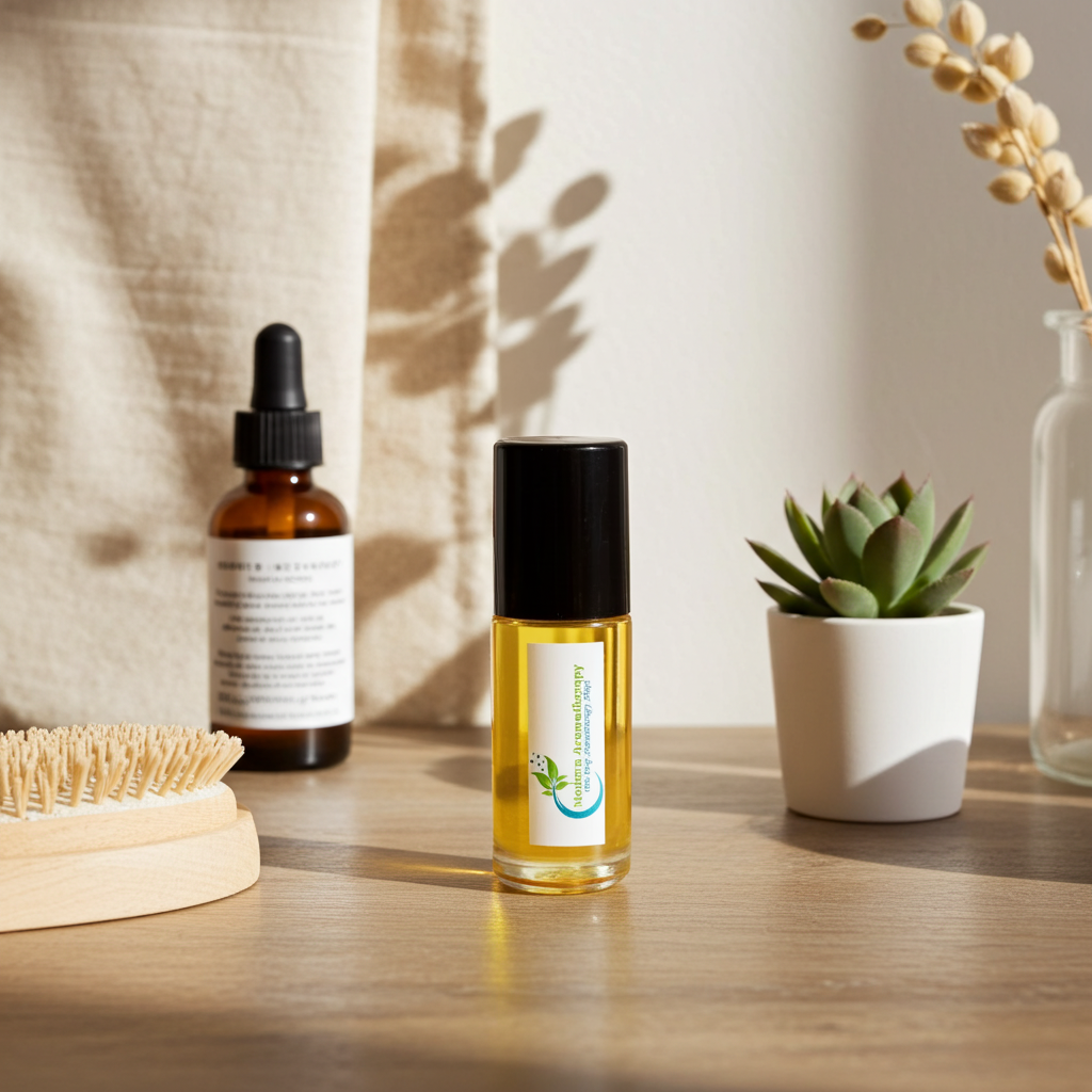 Tobacco Vanilla Body Oil bottle for moisturizing skin, softening dry areas, and daily body care.