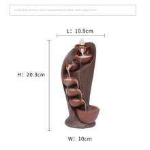 Torch-Style Ceramic Waterfall Incense Burner ceramic incense holder for smoke cascade display, aromatherapy, and peaceful room setting.