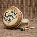 Totem Trio Peruvian round two-sided hand drum for ritual drumming and ceremonial music
