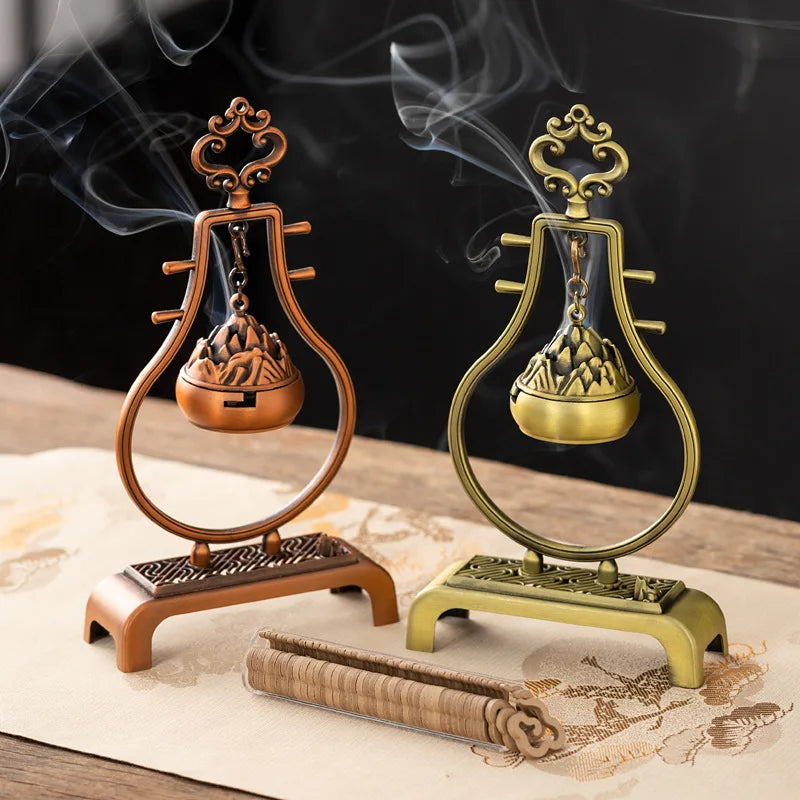 Traditional Chinese Hanging Alloy Incense Burner censer for incense use in temple decor, prayer spaces, and ceremonial practice.