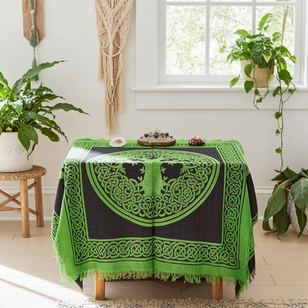 Tree of Life altar cloth fabric altar cover for altar decoration, ritual practice, and sacred space use.