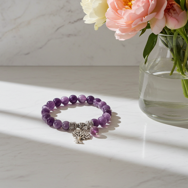 Tree of Life bead charm fashion bracelet for boho styling, inspirational wear, and everyday jewelry use.