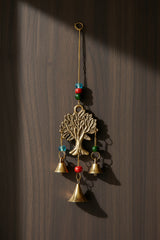 Tree of Life brass wind chime for outdoor garden and porch decor