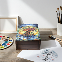 Tree of Life carved wooden box 4" x 6" storage box for organizing jewelry, crystals, and personal keepsakes.