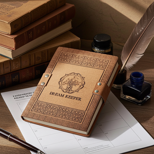 Tree of Life with Celtic Knots leather journal with latch closure for writing, sketching, and daily journaling.