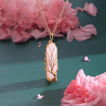 Tree of Life Clear Quartz hexagonal crystal necklace for chakra alignment, daily wear, and holistic healing practice.