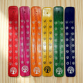 Tree of Life colorful painted wood ash catcher for incense stick burning