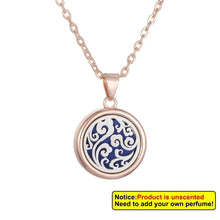 Tree of Life essential oil locket necklace for aromatherapy scent use during work, travel, and relaxation.
