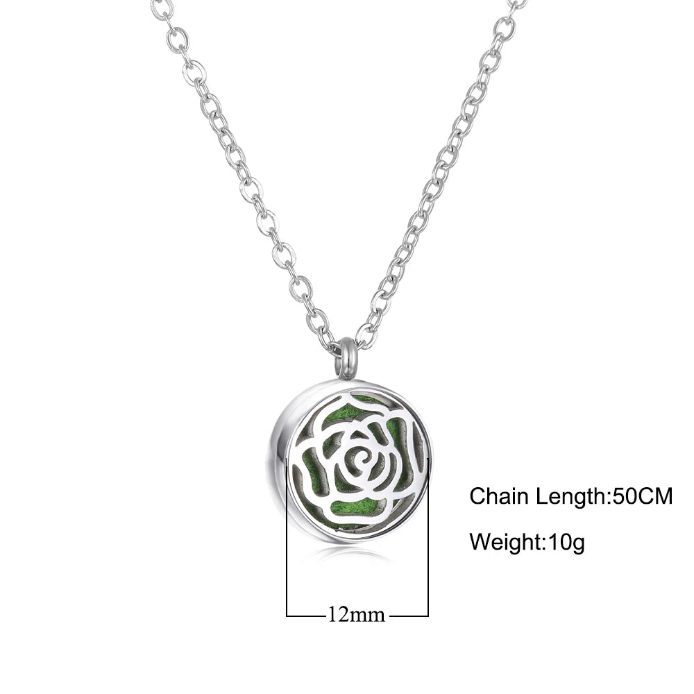 Mini Tree Flower Aromatherapy Locket pendant for essential oil diffusion, spiritual practice, and soothing scent use.