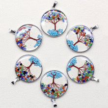 Tree of Life gemstone charms set of 6 for DIY jewelry projects, crystal gifting, and fashion accessory design.