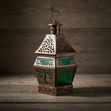 Tree of Life Glass & Metal Lantern for candlelight and altar decor