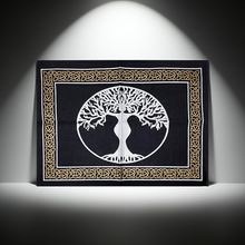 Tree of Life Goddess altar cloth fabric altar covering for spiritual rituals, meditation, and sacred space decoration.