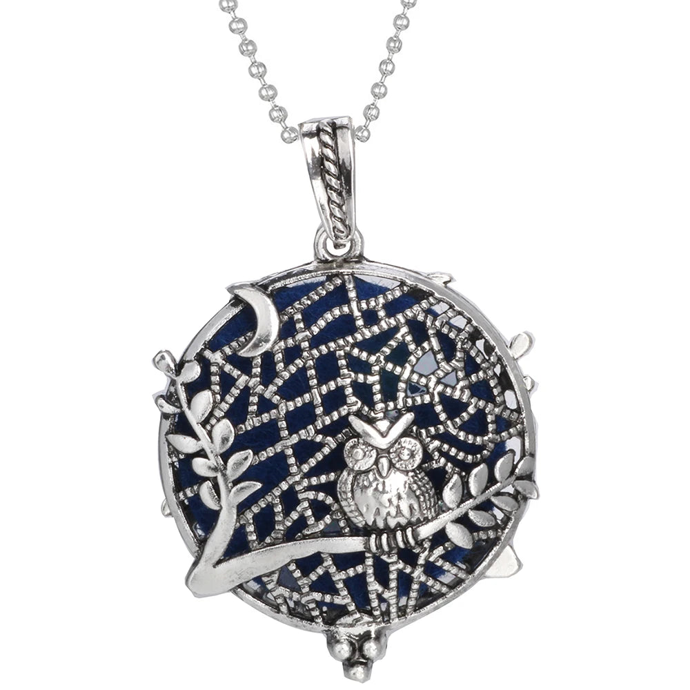 Tree of Life lava stone diffuser necklace for absorbing essential oils during aromatherapy, grounding, and everyday wear.