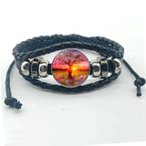 Tree of Life leather charm bracelet with layered strands for daily wear, outfit matching, and casual fashion use.