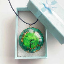Tree of Life malachite energy orgonite charm pendant for spiritual protection, grounding, and mindful daily use.