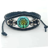 Tree of Life multi-strand leather bracelet with charm accents for boho fashion wear and everyday wrist styling.