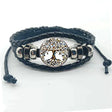 Tree of Life multilayer leather charm bracelet with layered bands for casual fashion wear and everyday accessory styling.