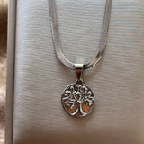 Tree of Life necklace with stainless steel pendant for daily accessorizing, symbolic self-expression, and layering.
