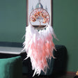 Tree of Life pink dream catcher wall hanging decor for bedroom styling, nursery decoration, and peaceful home display.