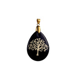 Tree of Life rainbow gemstone pendant for spiritual healing, balance, and fashionable holistic wear.