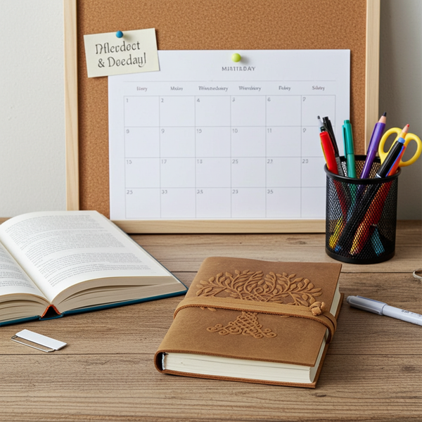 Tree of Life soft leather journal handcrafted in India for mindful journaling, intention setting, and spiritual writing.