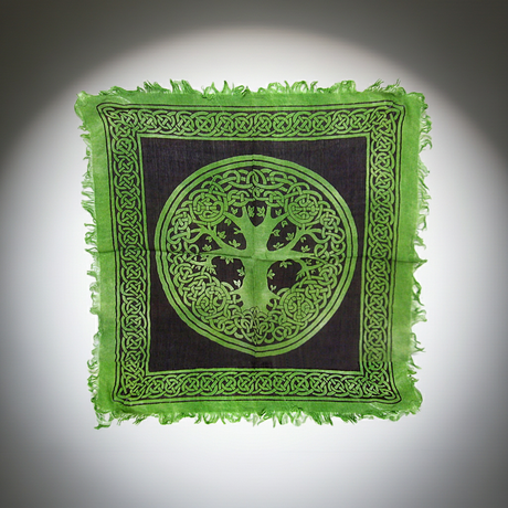 Tree of Life spiritual altar cloth textile cover for ritual work, meditation, and altar setup.