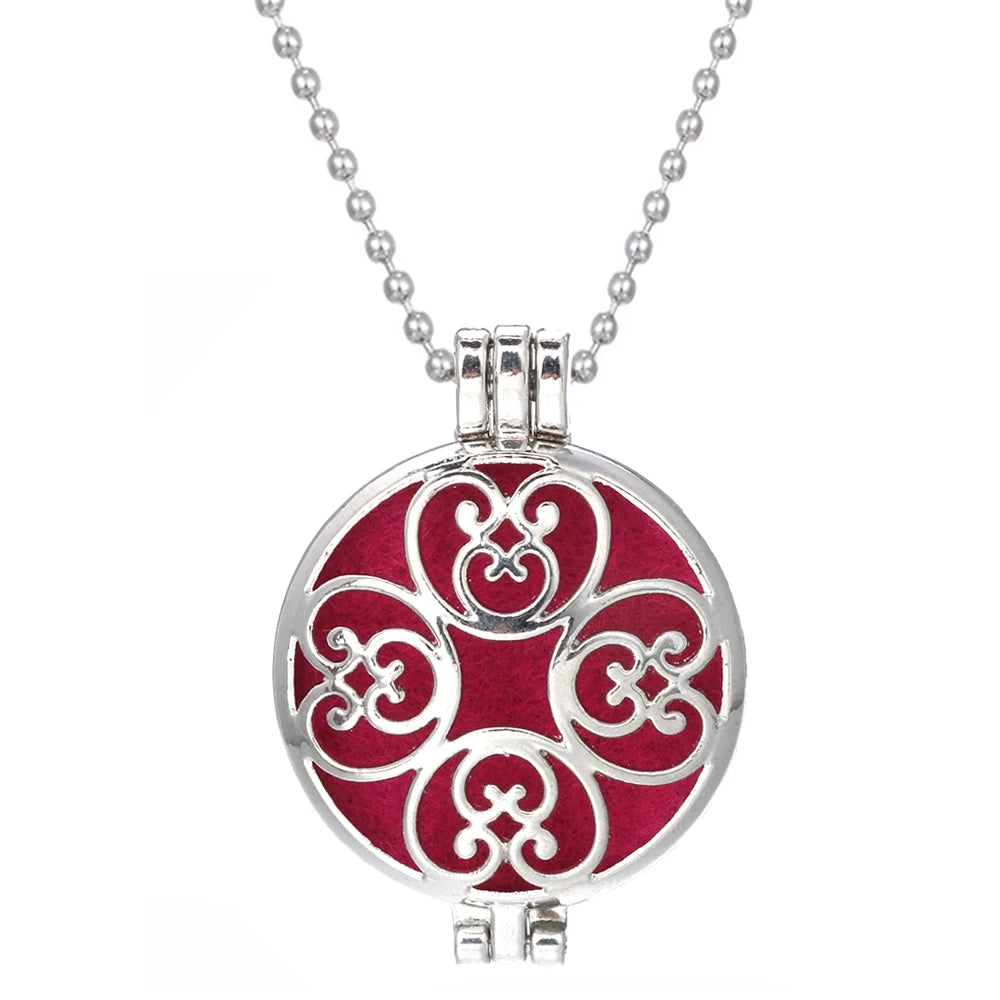 Tree of Life therapeutic oil necklace pendant for carrying essential oils during wellness routines, meditation, and quiet reflection.