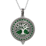 Tree of Life travel diffuser necklace pendant for portable essential oil use during trips, commuting, and wellness on the go.