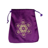 Tree of Life velvet card storage pouch for holding tarot and oracle decks, travel organization, and ritual practice.