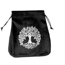 Tree of Life velvet divination card storage bag for keeping tarot and oracle cards protected during readings and storage.