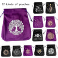 Tree of Life velvet tarot card storage bag pouch for holding tarot decks, oracle cards, and spiritual reading accessories.