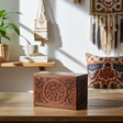 Tree of Life wood box storage box for organizing jewelry, keepsakes, and small personal items.