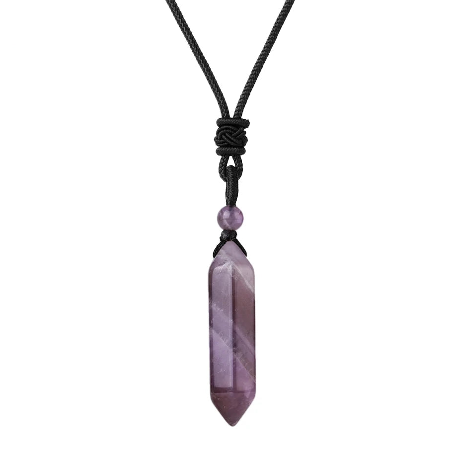 Trendy Natural Stone Wolf Tooth Pendant necklace for gem-inspired fashion styling, casual wear, and layered jewelry looks.