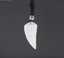 Trendy Natural Stone Wolf Tooth Pendant jewelry necklace for casual fashion styling, boho accessorizing, and daily wear.