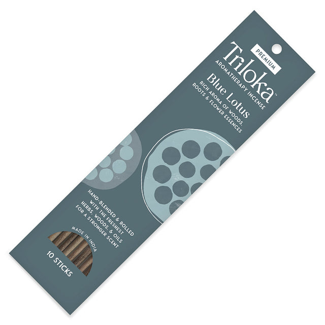 Triloka Blue Lotus Incense Sticks for meditation, relaxation, and daily ambiance.