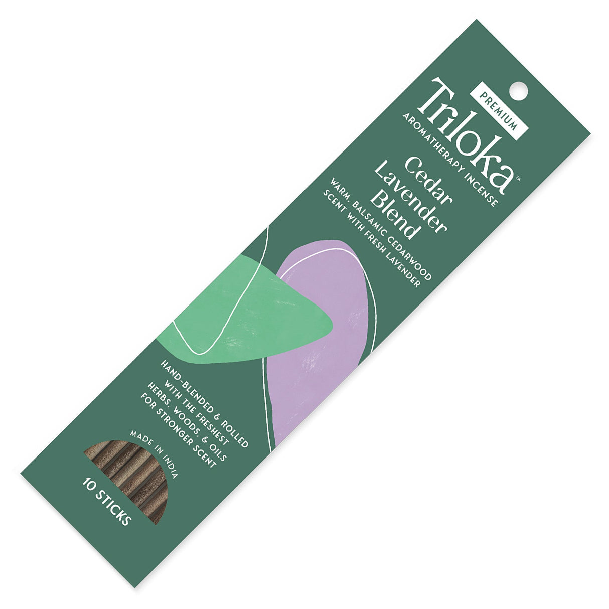 Triloka Cedar Lavender Blend Incense Sticks for meditation, relaxation, and quiet evenings.