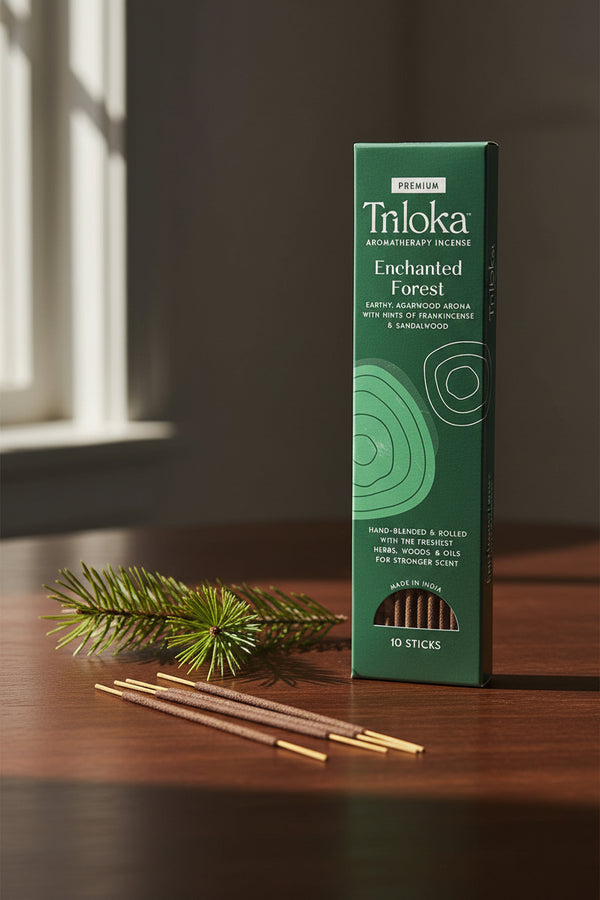 Triloka Enchanted Forest Premium Incense Sticks for meditation, relaxation, and daily ambiance.