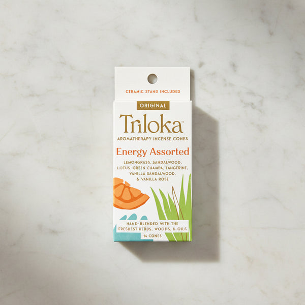 Triloka Energy Assorted Incense Cones for meditation, relaxation, and home ambiance.