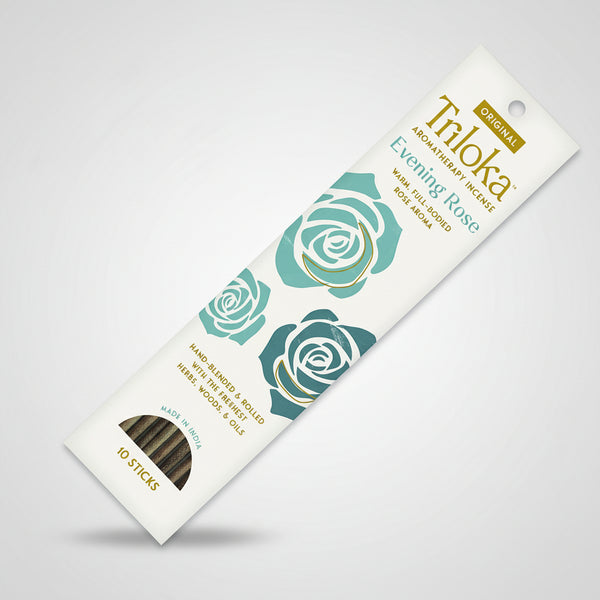Triloka Evening Rose Incense Sticks for meditation, relaxation, and evening rituals.
