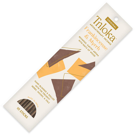 Triloka Frankincense & Myrrh Incense Sticks for meditation, relaxation, and yoga.