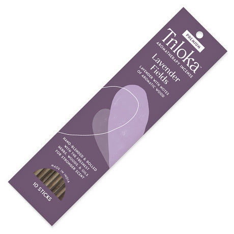 Triloka Lavender Fields Premium Incense Sticks for relaxation, meditation, and calming home fragrance.