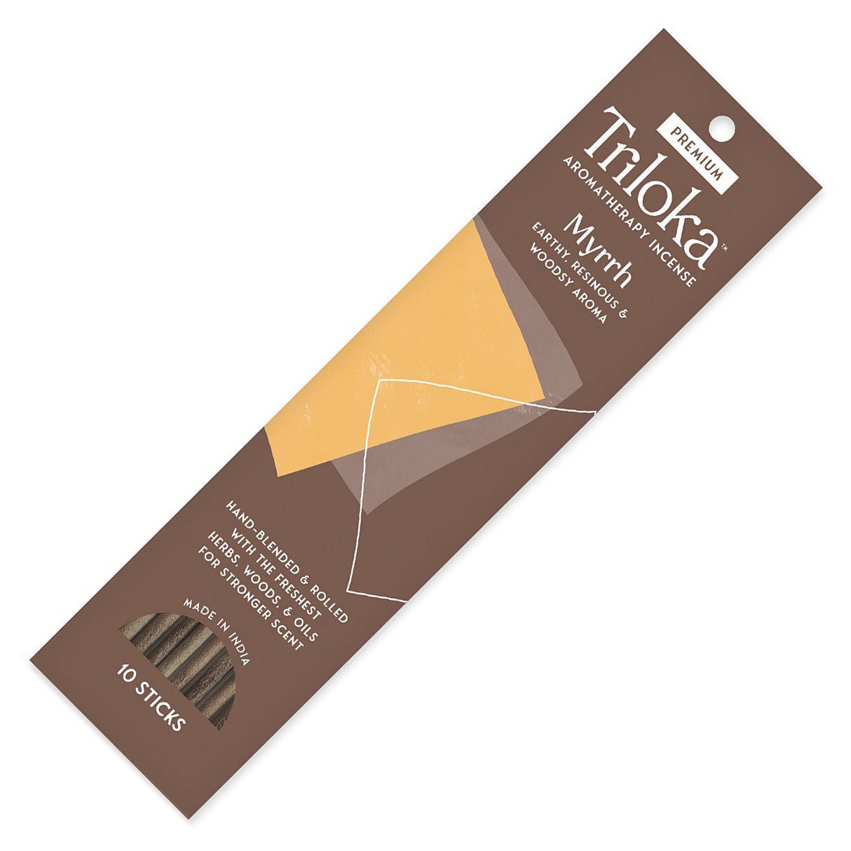 Triloka Myrrh Premium Incense Sticks for meditation, grounding, and daily aromatherapy use.