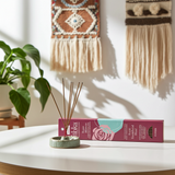 Triloka premium Rose Sandalwood incense sticks for aromatherapy, spiritual practice, and calming room ambiance.