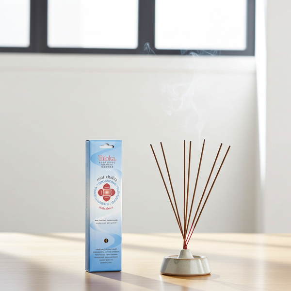 Triloka Root Chakra incense sticks for grounding meditation, chakra balancing, and daily aromatherapy use.