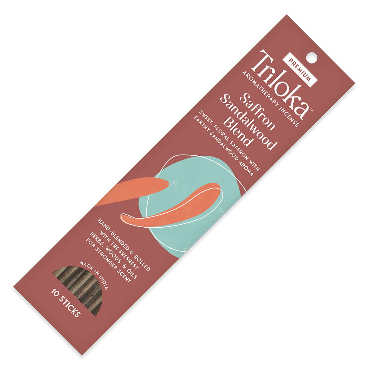 Triloka Saffron Sandalwood Blend premium incense sticks for home fragrance, meditation, and relaxation use.