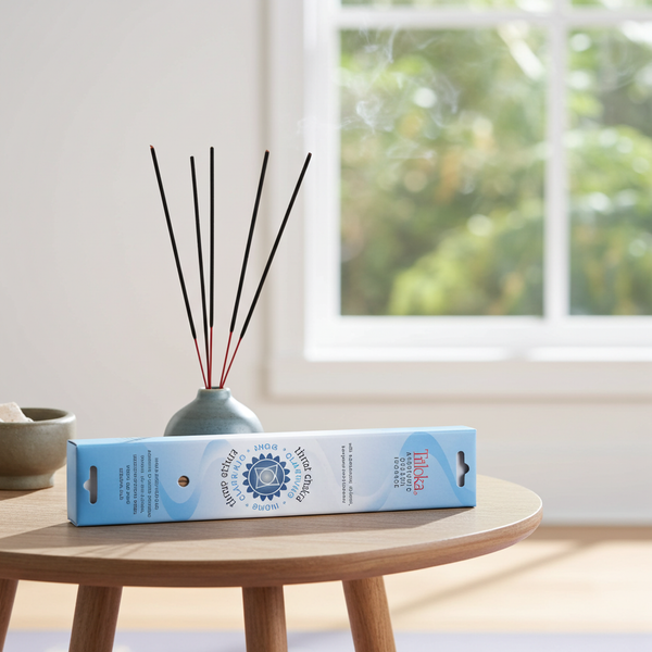 Triloka Throat Chakra incense sticks for meditation, chakra balancing, and spiritual practice.