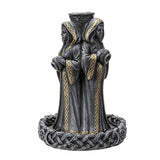 Triple Goddess backflow incense burner figurine for creating cascading smoke during prayer, relaxation, and sacred space cleansing.